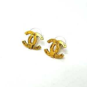 CHANEL Gold Logo Earrings